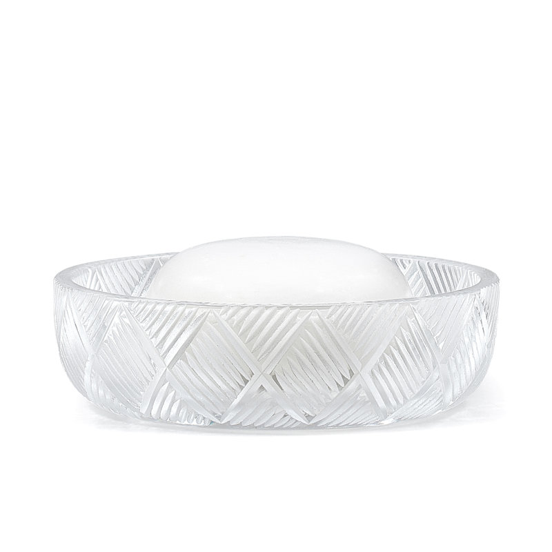 Basketweave Glass Soap Dish