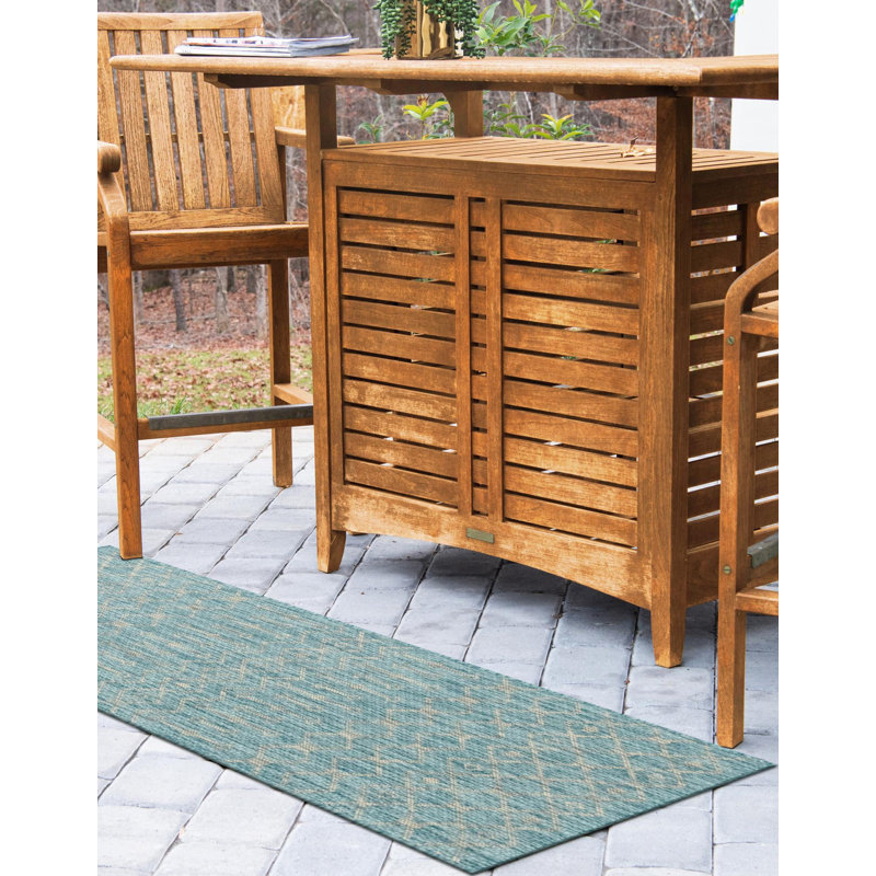 Kimber Geometric Indoor / Outdoor Rug, Runner 2' x 8'