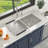 33" L x 19" W Undermount Kitchen Sink Low Divider Double Bowl Stainless Steel Sink with Sink Grids and Basket Strainers-122945954