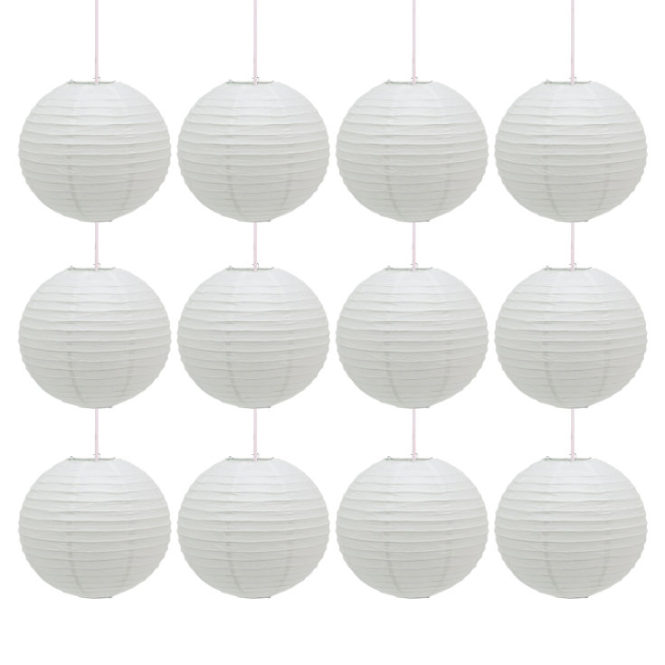 30cm H Paper Round Lamp Shade ( Uno ) in White