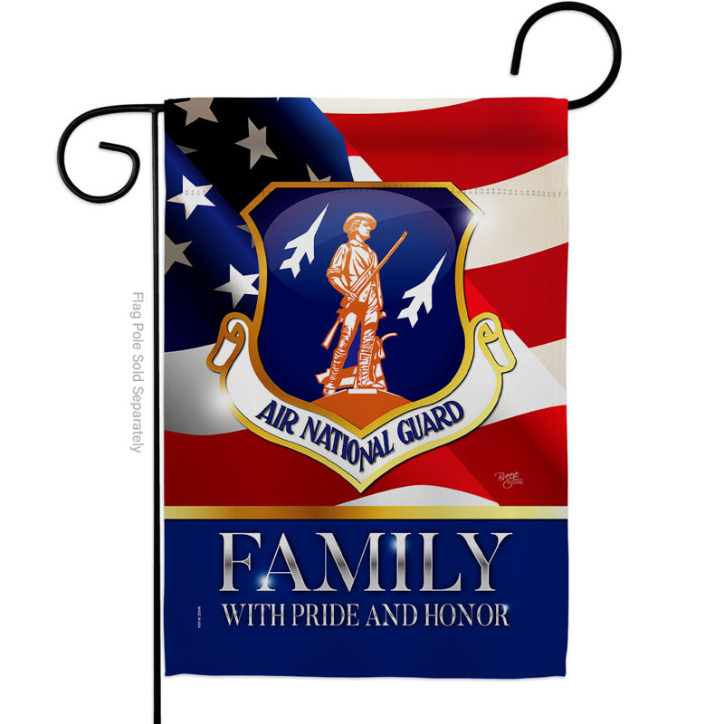 Drapeau de maison à 2 côtés en polyester / mélange de polyester 15,5 * 28, H 18,5 po x l 13 po, Garde nationale aérienne