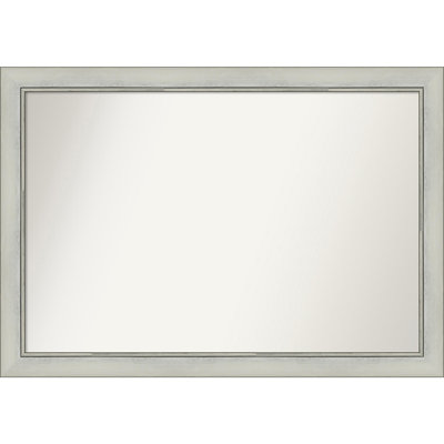 Flair Silver Patina Bathroom Vanity Non-Beveled Wall Mirror