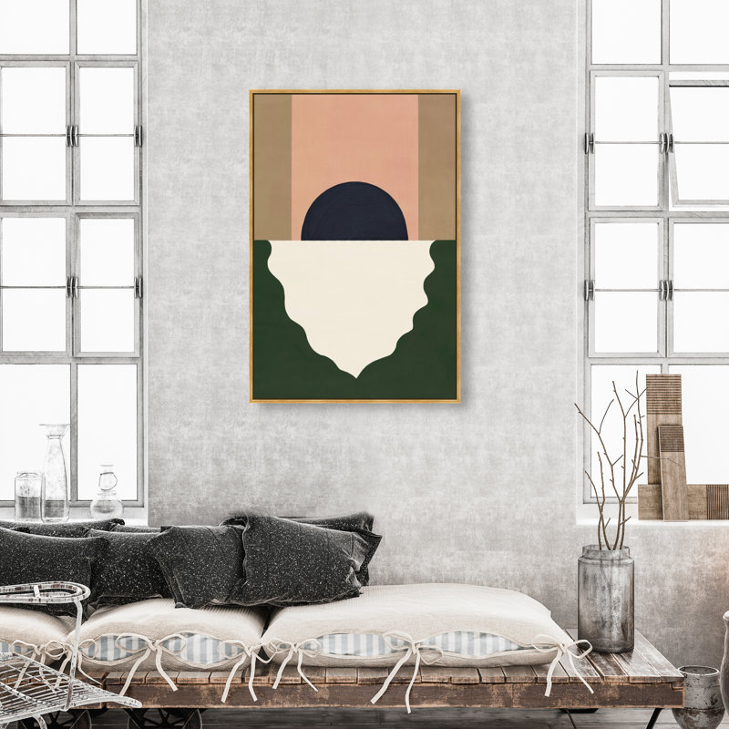 Moonrise Abstract Print by Oliver Gal, 31"H x 46"W, Gold Floater Frame
