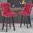 Modern  Swivel Bar Stools Velvet Barstools Button Tufted Bar Stools Rivet Trim Bar Stools for Kitchen Island,Bistro, with Metal Pull Ring Sturdy Footrest Large Backrest for Home Bar-759074645-759074635