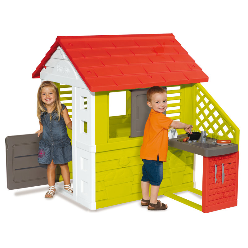 Smoby – Nature House - Playhouse For Children For Indoor And Outdoor Use, With Kitchen And Kitchen Toys