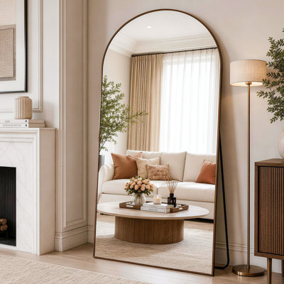 Grand miroir surdimensionné en métal surdimensionné, 3 voies d'installation sur pied, autoportant, incliné et mural pour chambre à coucher, vestibule, salon et vestiaire