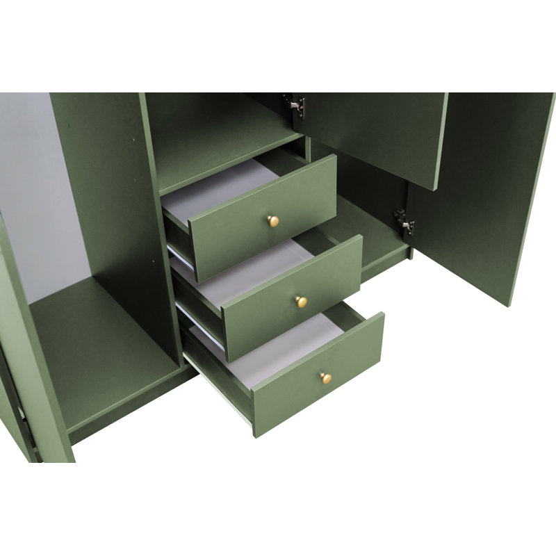 Blathnaid Manufactured Wood Wardrobe, Bottle Green