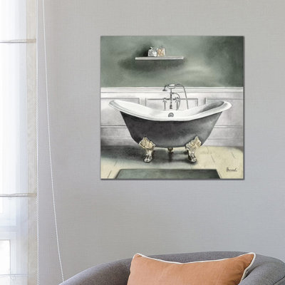 Smoky Grey Bath I by Bannarot - Wrapped Canvas Gallery-Wrapped Canvas Giclée
