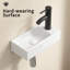 Wall Hung Basin Sink Small Cloakroom Basin Rectangle Ceramic Wash Basin Left Hand Without Tap & Drain
