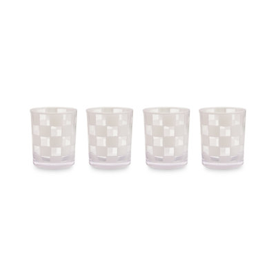 White Check Acrylic Tumblers