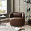 Fauteuil pivotant rembourré en similicuir avec repose-pieds-115270003