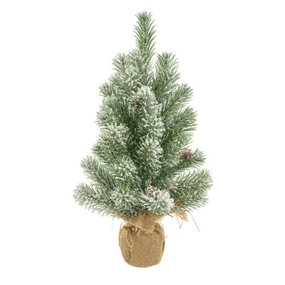 Faux Pine Plant in Wood Freestanding