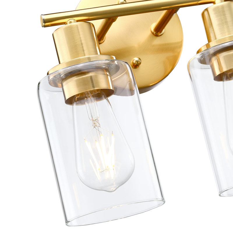 Éclairage pour meuble-lavabo Berume, Laiton vieilli, Deux lumières, Doré