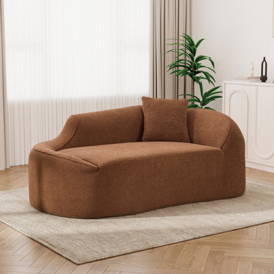 Upholstered Chaise Lounge Chair Indoor With Pillow Chenille Chaise Lounge Fluffy Reading Chairs For Office Living Room Bedroom Relaxing
