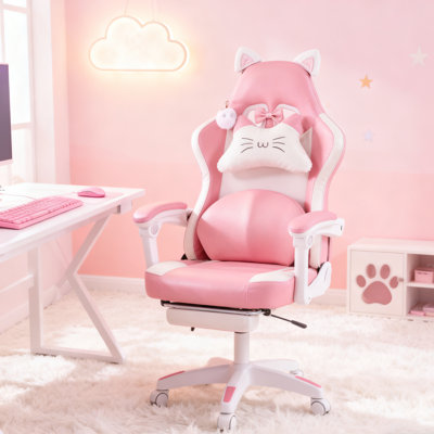 Inbox Zero Adjustable Headrest and Reclining Rocker Game Chair