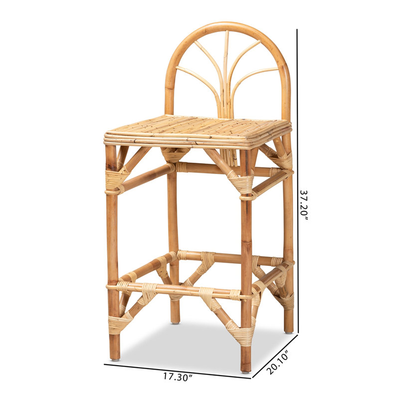 Tabouret de comptoir en rotin 26,6 po Cayslee
