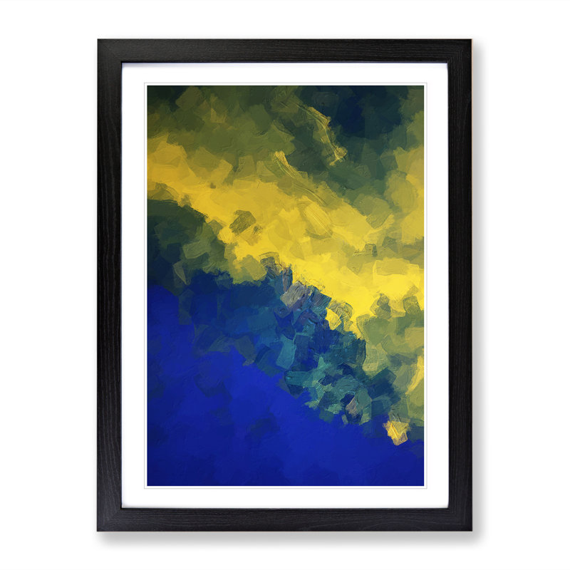 Symphony Abstract - Single Picture Frame Painting, Black Framed, 34cm H x 25cm W x 2cm D