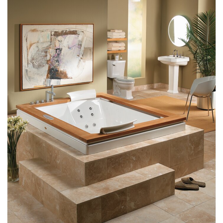 Jacuzzi 72 x 36 Fuzion Drop In Luxury Whirlpool Bathtub with 14 Jets, LCD  Controls, Illumatherapy, Heater, Left Drain and Right Pump - Integrated  Drain Assembly Included