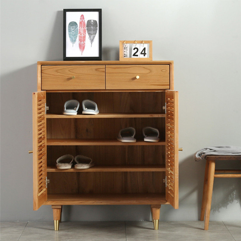 Simple Louver Shoe Storage Cabinet