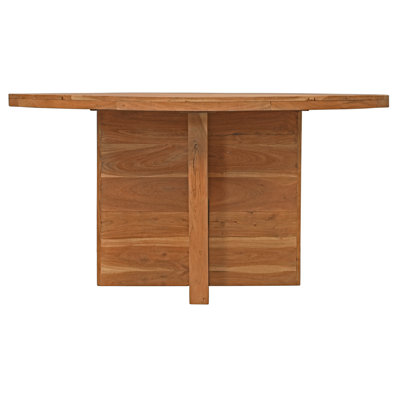 60" Dark Grey Rounded Solid Wood Dining Table