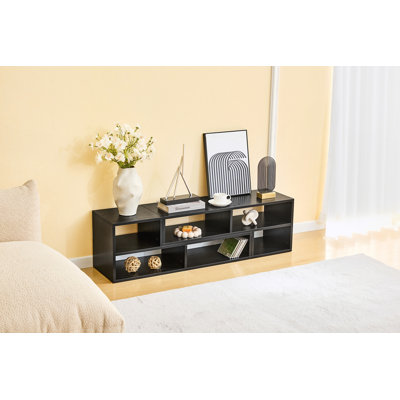Meuble télé, console multimédia à rangement libre, meuble télé ajustable pour le salon et la chambre à coucher