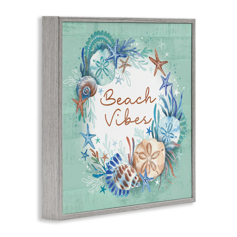 «Beach Vibes & Seashells», estampe numérique par Courtney Morgenstern, Estampe numérique Farmhouse, H 24 po x l 24 po