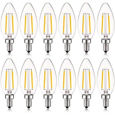 4 Watt (40 Watt Equivalent), B11 LED, Dimmable Light Bulb, E12/Candelabra Base