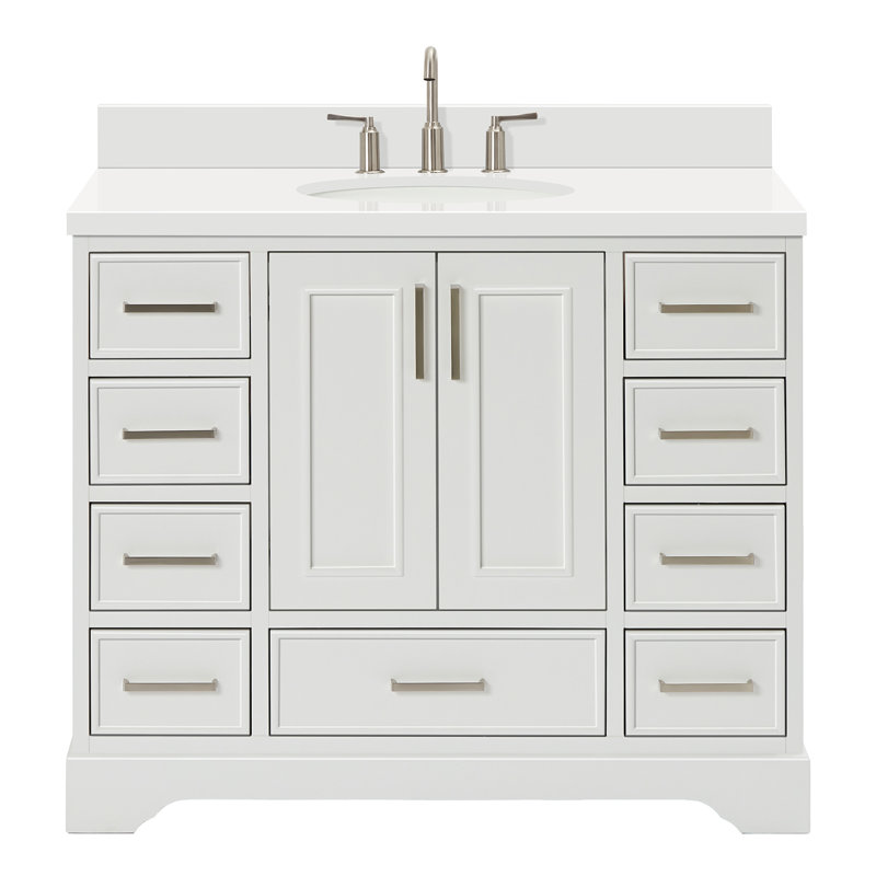 Meuble-lavabo simple avec plateau Abshire 43, Blanc