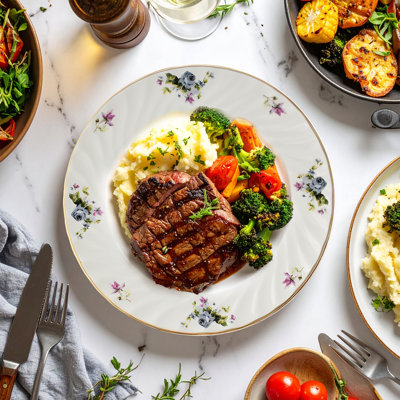 Assiette à dîner en porcelaine 10,5 po Ramhas