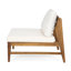 Chaise sans accoudoirs d'extérieur à assise profonde avec coussins (ensemble de 2) - Structure en bois d'acacia, tissu crème