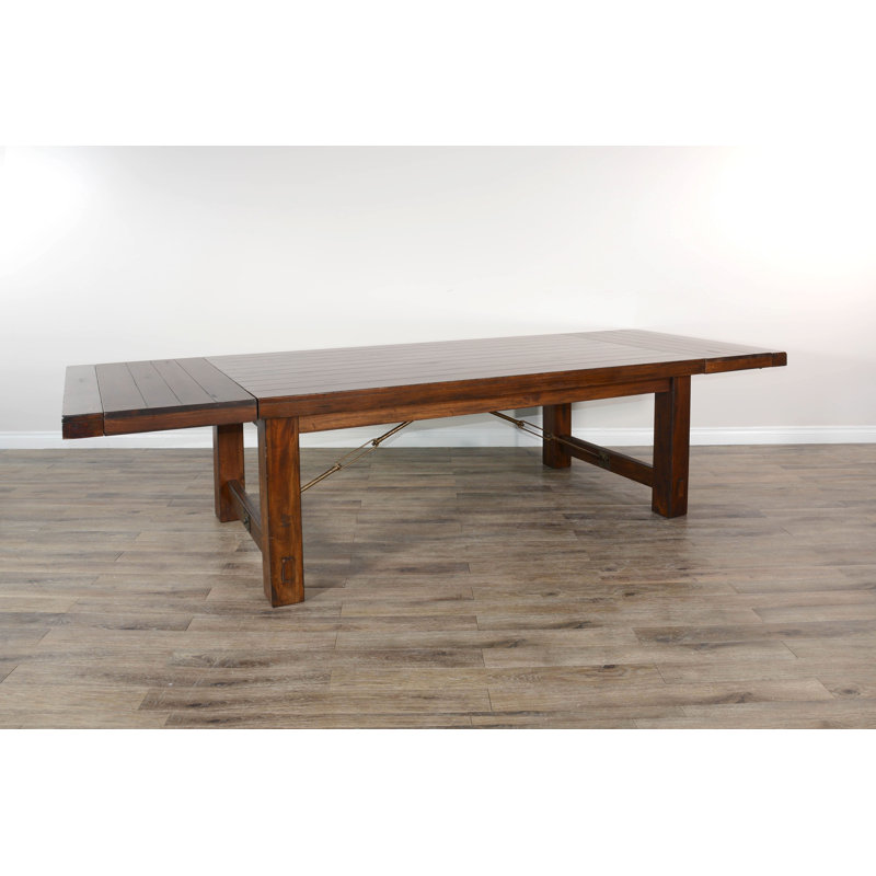 Hardin Extendable Mahogany Solid Wood Dining Table, Natural