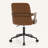 Breathable Cane Back Office Chair With Mid-Century Walnut Frame & Adjustable Swivel Base-1053717134