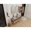 Meuble-lavabo 48 po avec lavabo d'art 2 en céramique et armoire latérale, 4 portes à fermeture douce, montage flottant, contreplaqué (emballage KD)