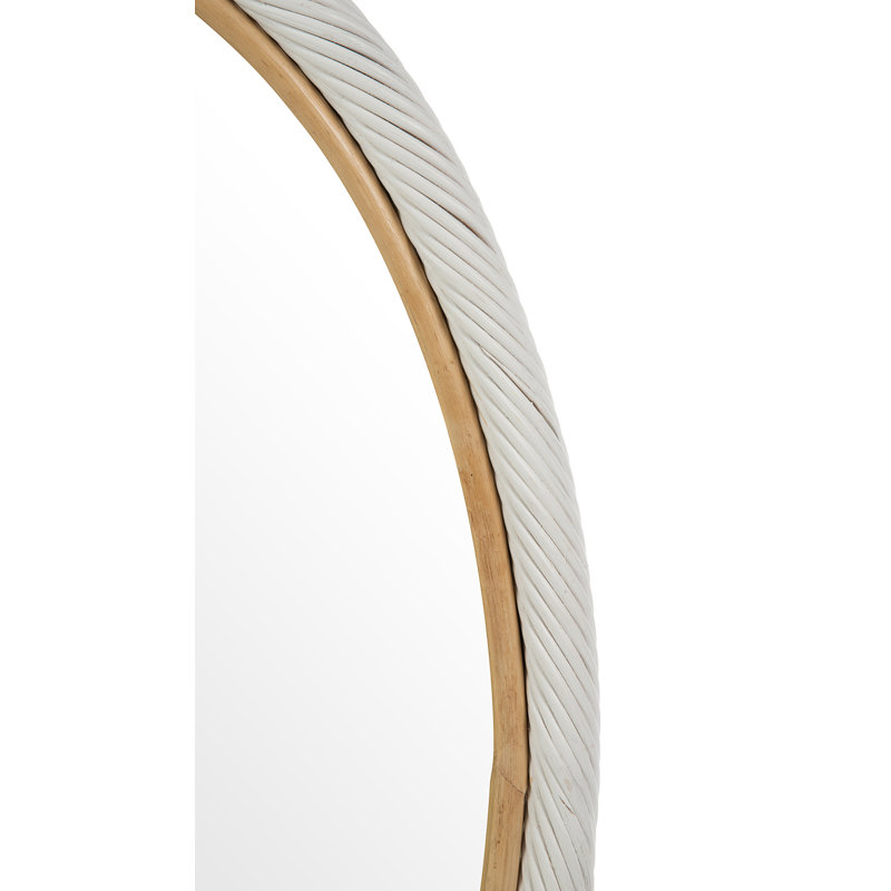 Mardell Wood Flat Wall Mirror - Coastal Style Decor