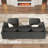 U Shaped Sectional Sofa, Double-layer Cushion Cloud Couch With Ottoman, Modular Sectional For Living Room, Dark Gray-1007746959-1007746958