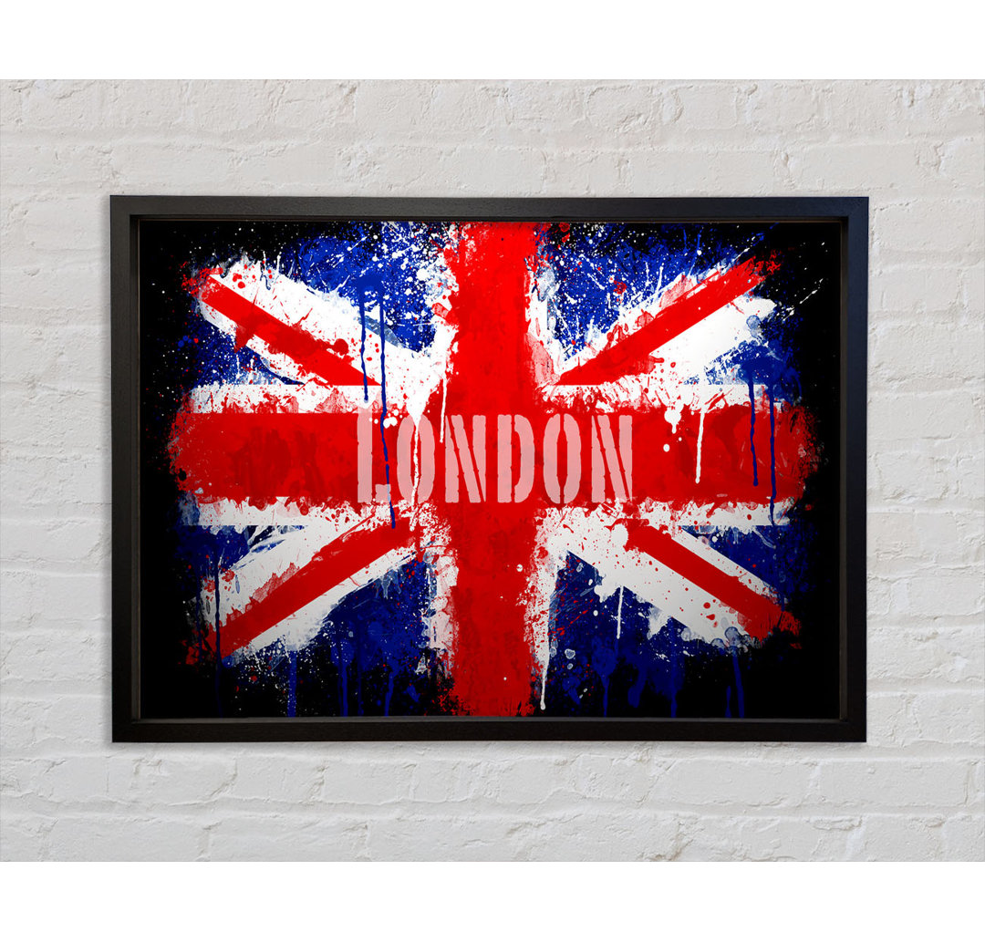 London UK Flagge - Einzelner Bilderrahmen Kunstdrucke auf Leinwand