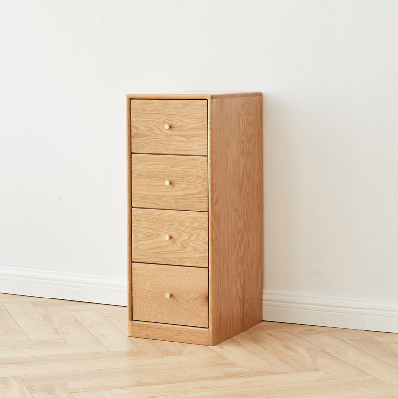 Armoire de rangement en chêne massif pour table de chevet - Quatre tiroirs