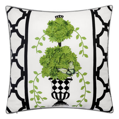 Applique Outdoor Reversible Throw Pillow