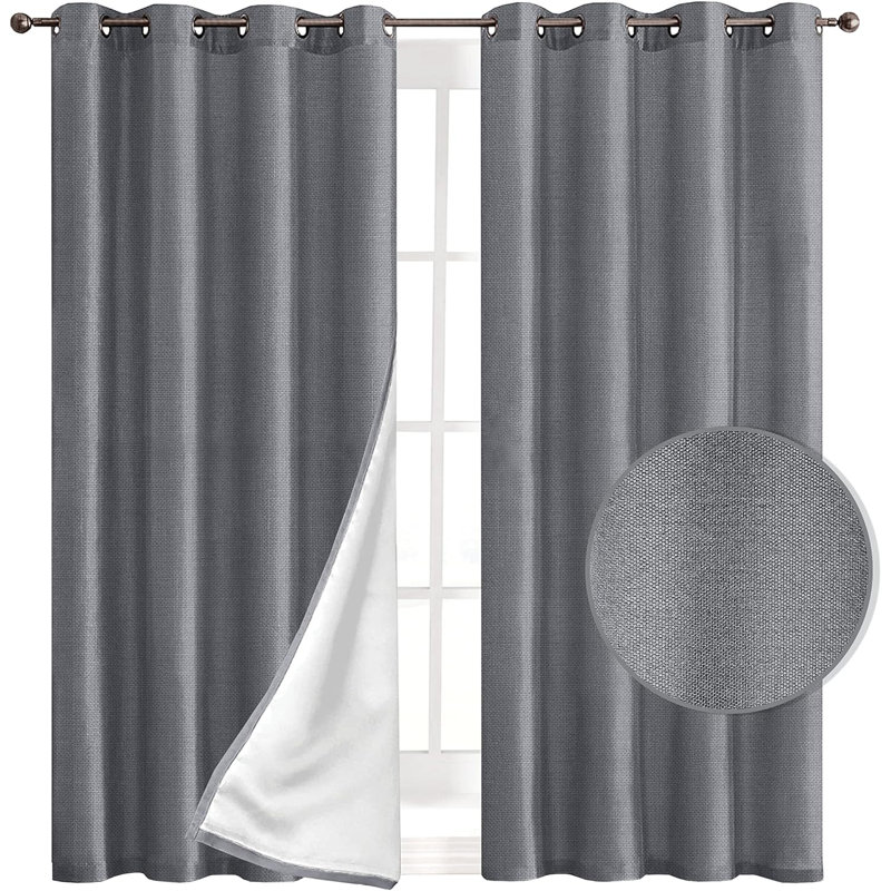 Lenabelle Blackout Curtain Pair, Gray, 63" W x 84" L