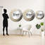 Mouvement méditatif gris et beige - miroir mural décoratif à spirales abstraites, grand miroir rond moderne, impression d'art en métal-99621912