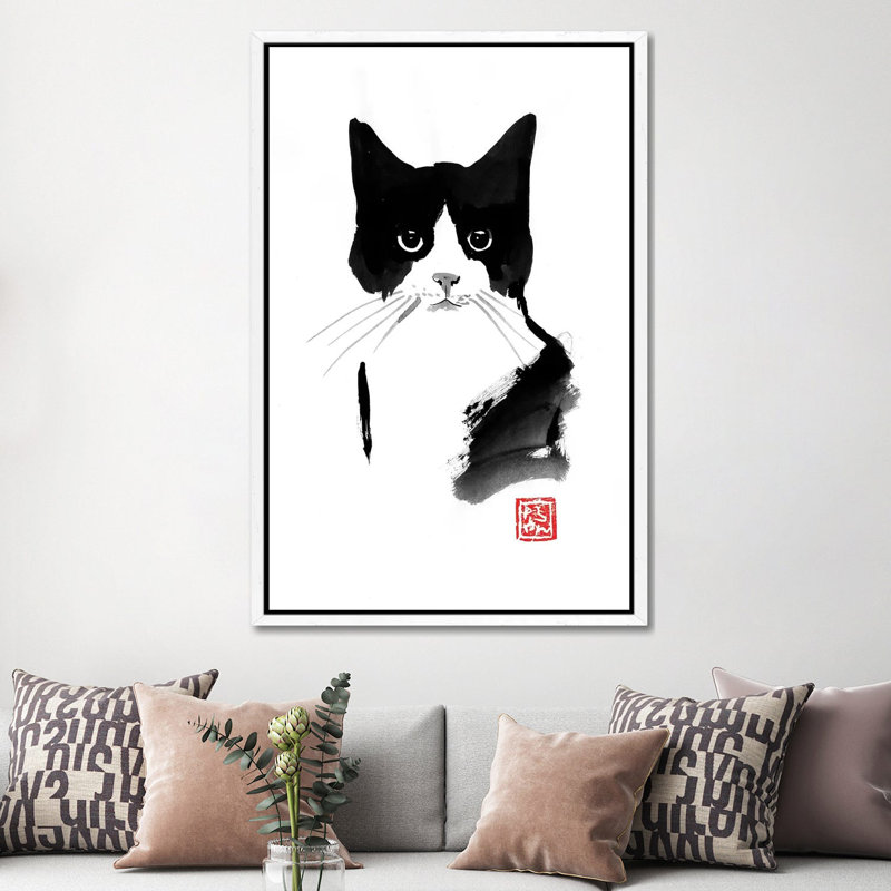 Stray Cat by Péchane - Print on Canvas, White Framed, 152.5 cm H x 101.5 cm W