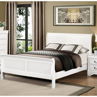 Mobilier de chambre double, lit de style blanc avec lit traditionnel