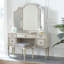 Tabouret de coiffeuse en bois manufacturé et en polyester rembourré Lipford Watson -348361436-348361411