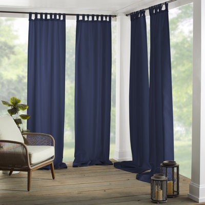 Jarret Solid Room Darkening Indoor/Outdoor Tab Top Single Curtain Panel