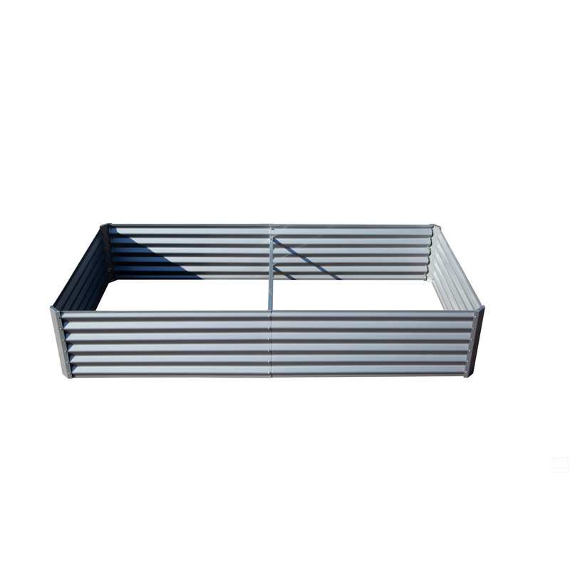 Raised Garden Bed, Outdoor Planter Garden Boxes Large Metal Planter Box, 11.81" H x 70.87" W x 35.43" D, Silver