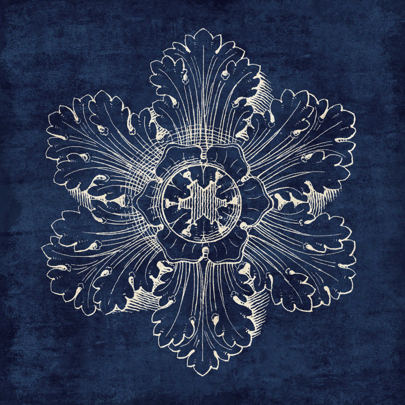 Rosette V indigo, H 30 po x l 30 po