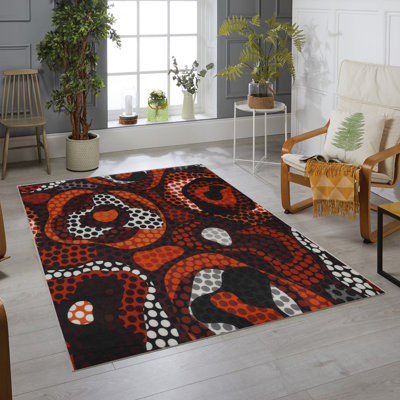Premium Woven Carpet, 5.2 x 7.5 ft, 100% Polyester, Antibacterial, Non-Slip Underside, 0.3 in Pile Height | Machine Washable, 3D Digital Print | Perfect for Living Room, Bedroom & Office Décor