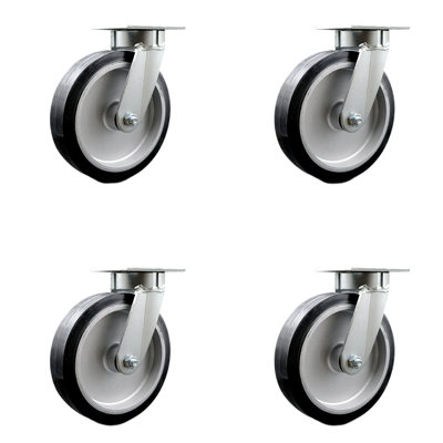 Kingpinless Rubber on Aluminum Swivel Caster
