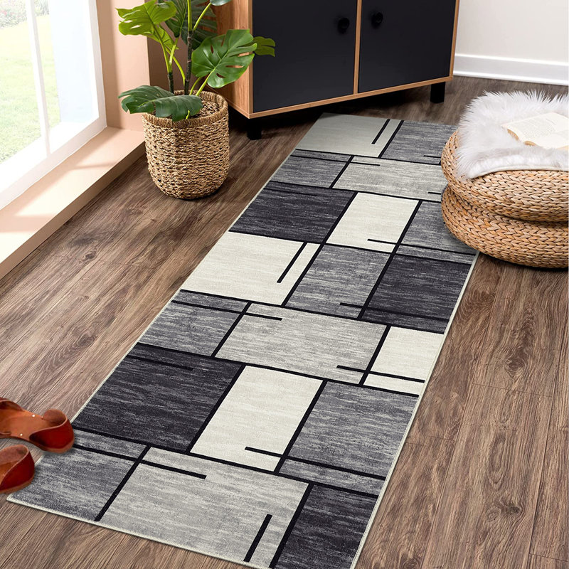 Tapis avec envers antidérapant Dounton, Tapis de couloir 2 pi x 6 pi