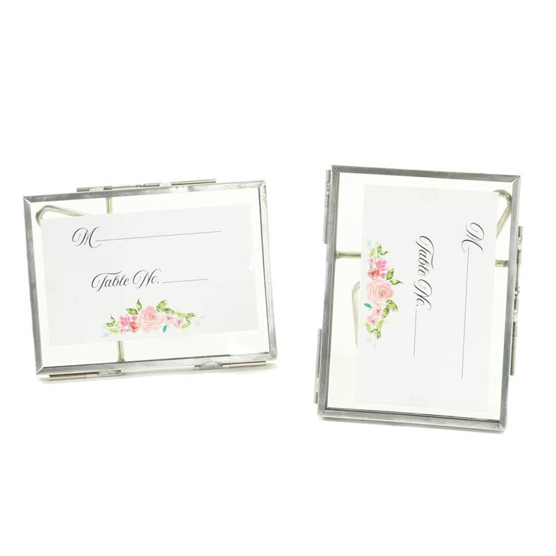 Cadre photo flottant en verre pressé, argent